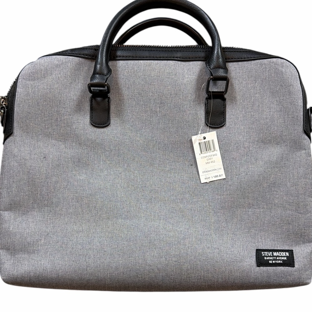 STEVE MADDEN GREY COMPUTER BAG - NWT!